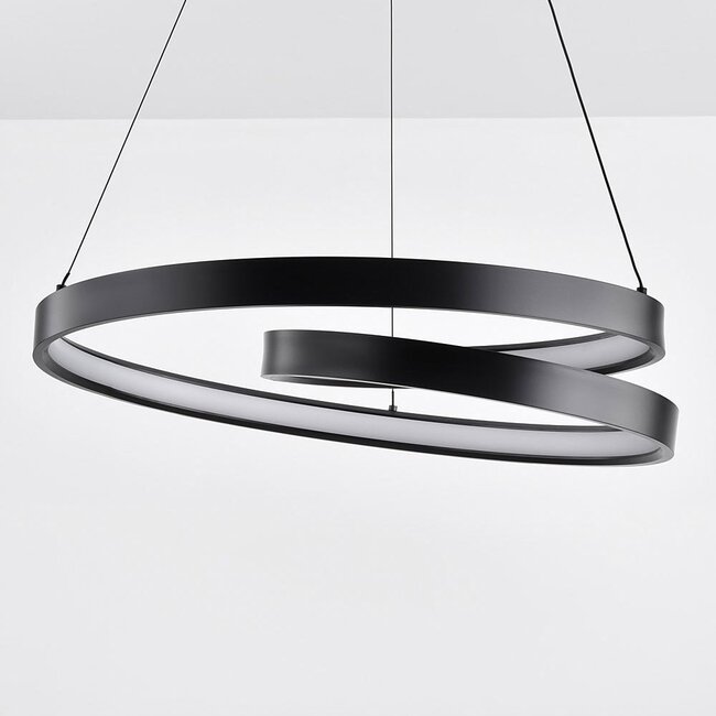 3-step dimmable pendant light Espiral - spiral in matt black