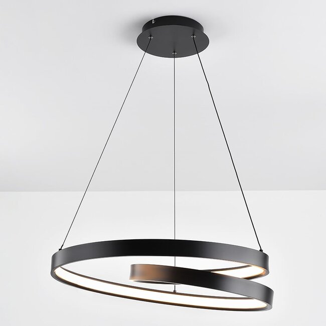 3-step dimmable pendant light Espiral - spiral in matt black