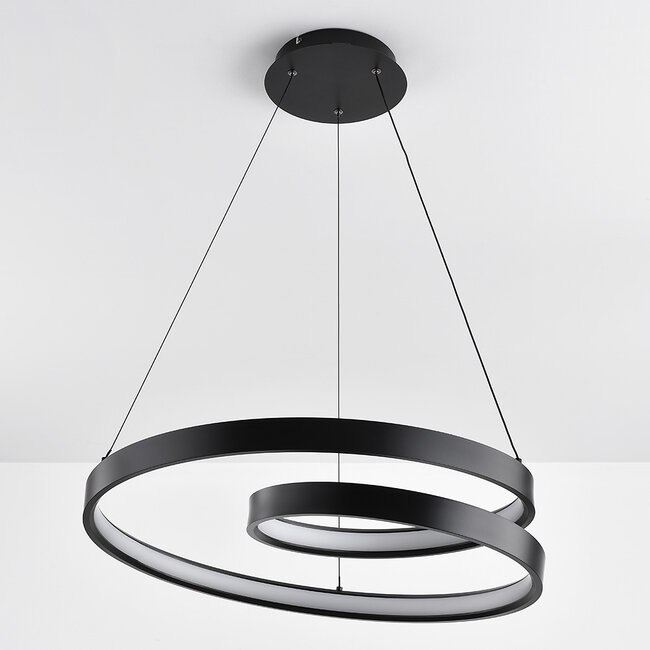 Espiral spiral pendant light with 3-step dimmable LEDs - matt black