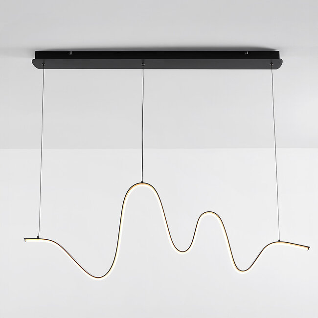 Designer pendant light Linea in winding shape with 3-step dim