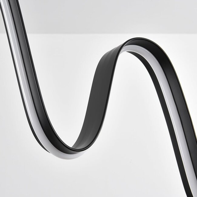 pendant light Linea - winding shape in black with 3-step dimmable LED