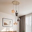 4-light pendant lamp with Amber and Smoke glass - Nisa