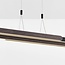 Lilia pendant lamp designer lighting with 3-step dimmable LEDs - Black and dark wood