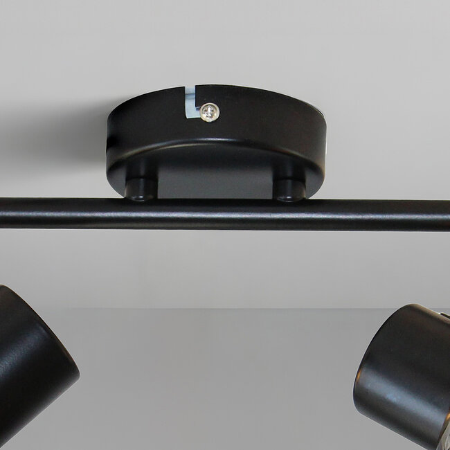 Modern ceiling lamp in black with smoked glass and Mirror effect, 2-light - Jenthe