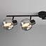 Black ceiling lamp with smoked glass and Mirror effect, 4-light - Jenthe