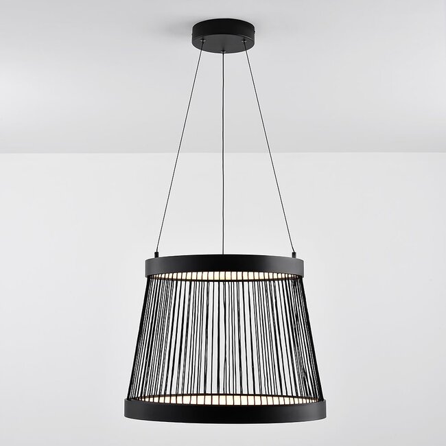 3-step dimmable LED pendant light Kae - black decorative cord
