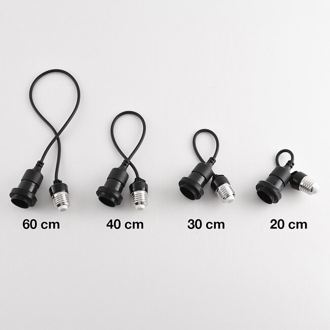 Hanging E27 lampholder 20, 30, 40 and 60 cm (excluding bulb)