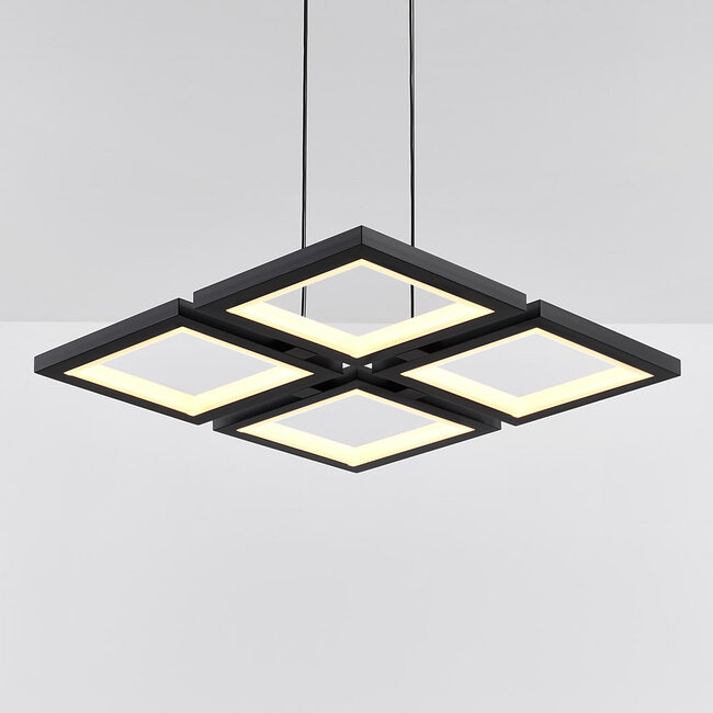 3-step dimmable pendant light Carre - square in black