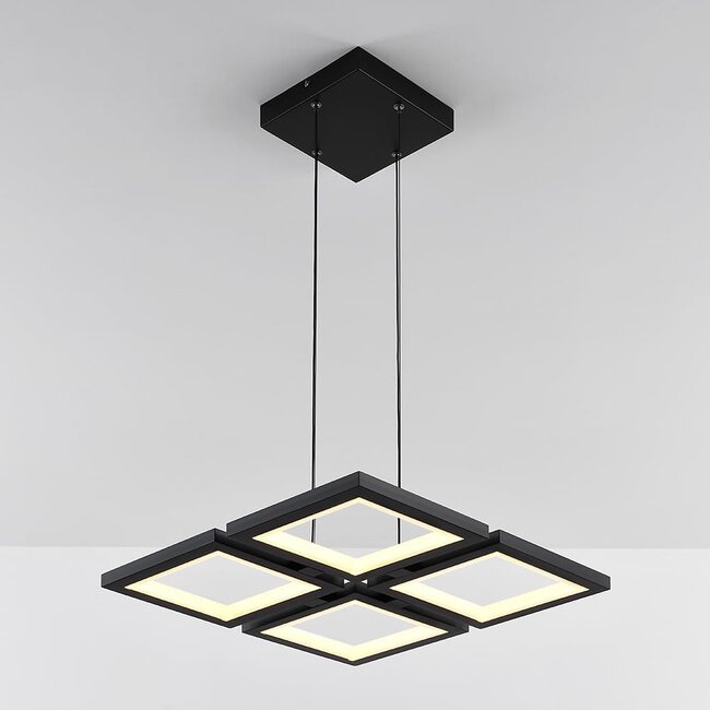3-step dimmable pendant light Carre - square in black