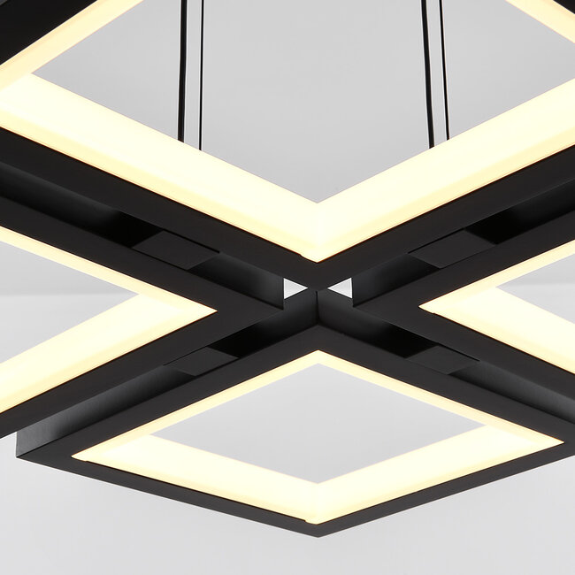 3-step dimmable pendant light Carre - square in black