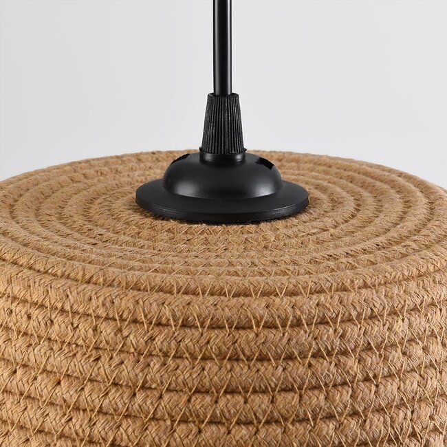 pendant light Hikari with cotton shade - neutral brown