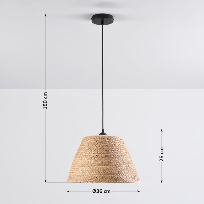 pendant light Sapporo in water hyacinth - neutral colour