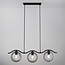 3-light pendant light Curvatura - black with smoked glass