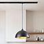 1-phase rail pendant lamp Fos - Black with Golden interior