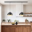 Track pendant light 1-phase Fos, black with gold interior