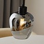 9-light pendant light Alturas - black with smoked grey glass