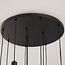 11-light pendant light Hanford - black with smoked grey glass