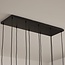 10-light pendant light Stafford - black with smoked grey glass