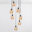 7-light pendant lamp, black with Amber glass - Hollister