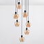 7-light pendant light Hollister - black with amber glass