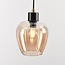 7-light pendant light Hollister - black with amber glass