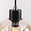 7-light pendant lamp, black with Amber glass - Hollister