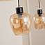 11-light pendant lamp, black with amber glass - Hanford