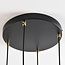 4-light pendant light Monroe - black with amber and pink glass