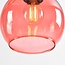 5-light pendant light Monroe - black with amber, smoked and pink glass