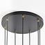 Black pendant lamp with amber, smoked glass and pink glass, 7-light - Monroe