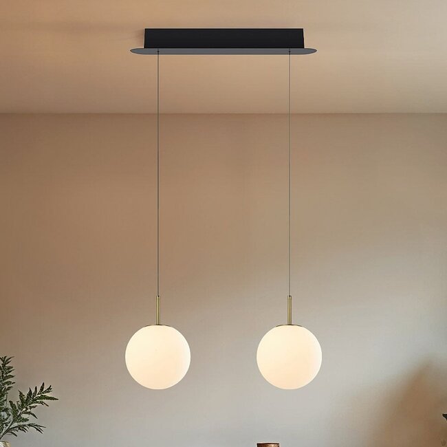 Luxury pendant lamp Svea Gold with opal white glass - 3-step dimmable, 2700K