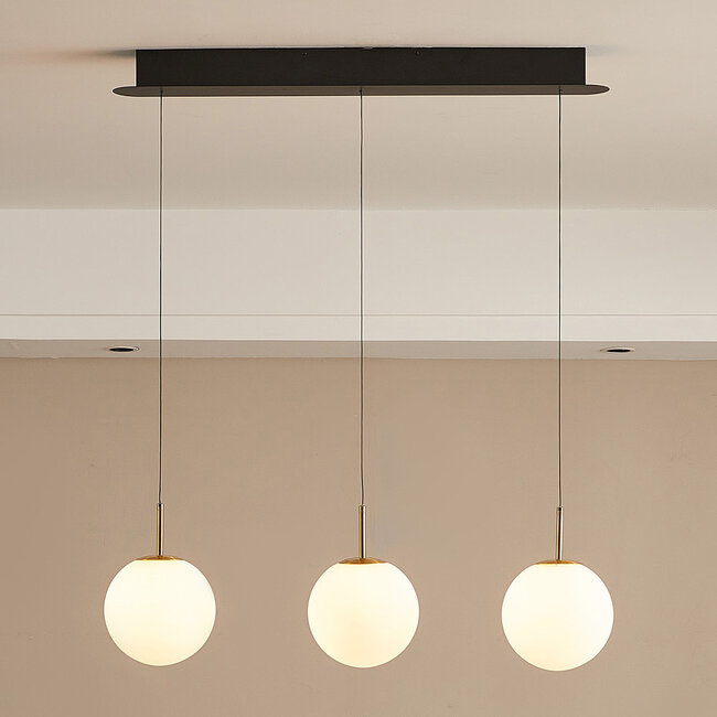 Pendant light Silje gold with opal white glass - 3-step dimmable, 2700K