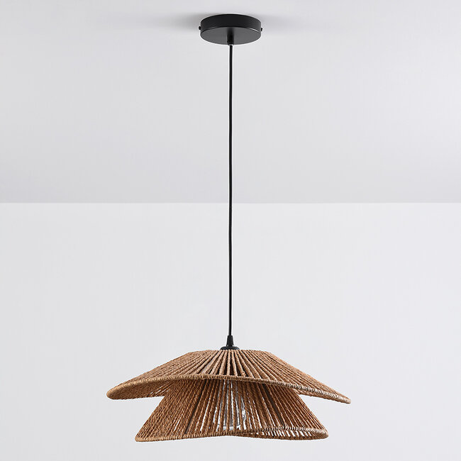 Osaka handwoven rope pendant light in natural brown