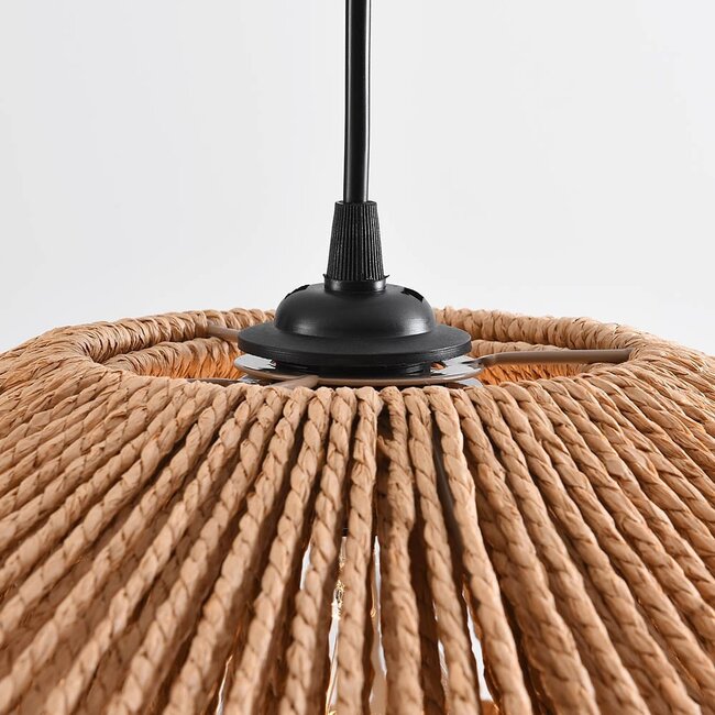 pendant light Osaka in hand-braided rope - natural brown