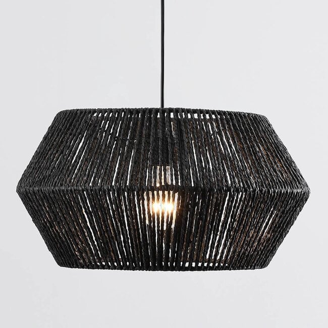 Nara braided rope pendant light - black