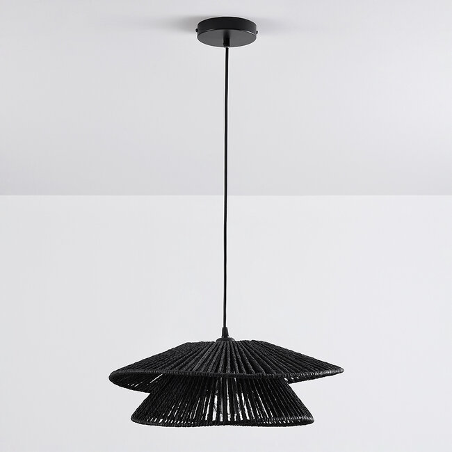 Osaka handwoven rope pendant light in black