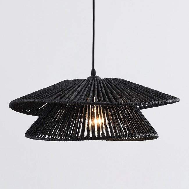 Osaka handwoven rope pendant light in black
