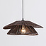 pendant light Osaka in hand-braided rope - chocolate brown