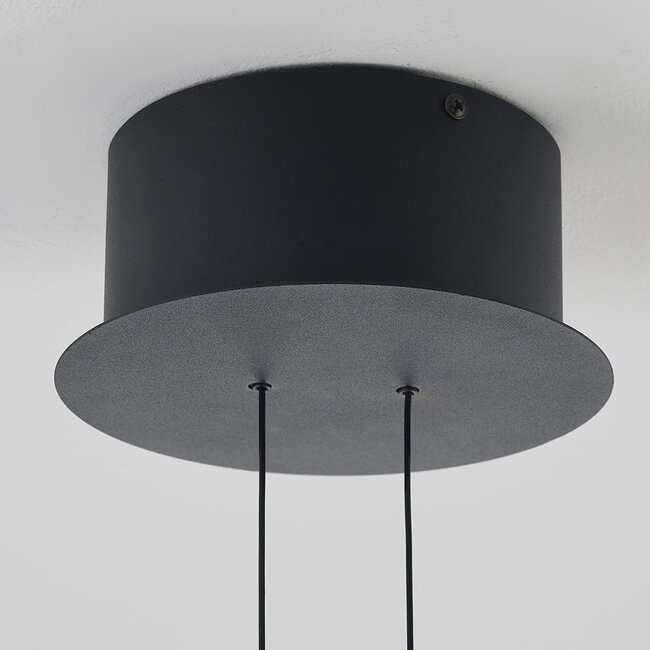 pendant light Mette - black with smoked glass and 3-step dimmable LED