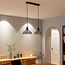 Industrial pendant lamp with smoked glass, 2-light - Esper