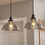 Industrial pendant lamp with smoked glass, 2-light - Esper