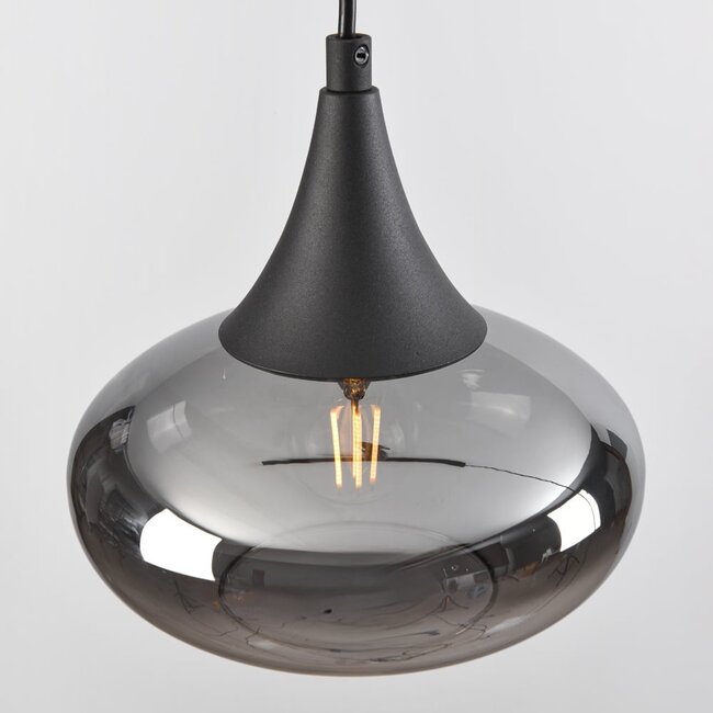 Track pendant light 1-phase Nill with smoked glass and mirror effect
