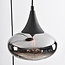 Modern pendant lamp with smoked glass, 3-light - Loua