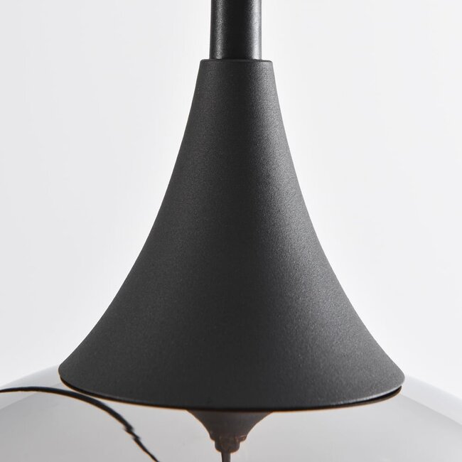 Modern pendant lamp with smoked glass, 3-light - Loua