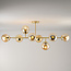 Designer ceiling lamp in Gold with Amber glass spheres - Osem