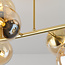 Designer ceiling lamp in Gold with Amber glass spheres - Osem