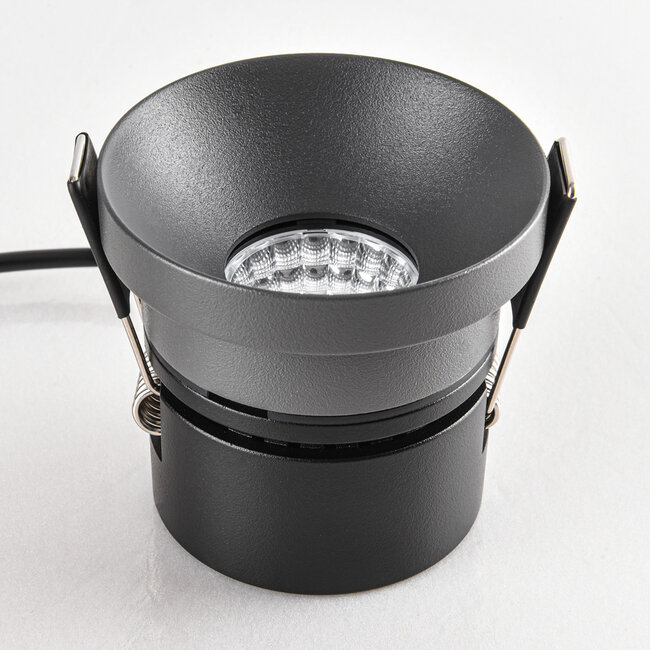9W recessed spotlight Meya with ring 1 - dark grey