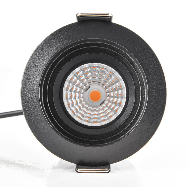 9W recessed spotlight Meya with ring 4 - Black