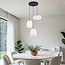 3-light Japandi pendant lamp with white fabric lanterns - Fabrica