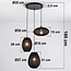 3-light pendant light Fabrica - black fabric lanterns